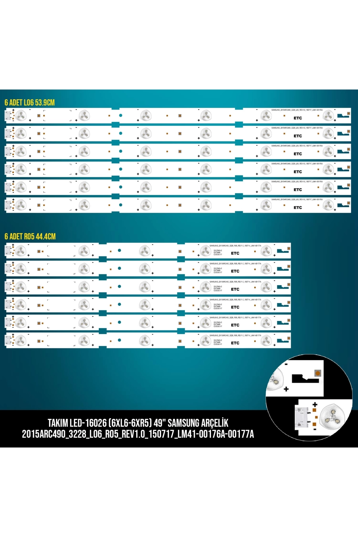 Mbled (6xl6-6xr5) 49 İnç Samsung Arçelik 2015arc490 3228 L06 R05 Rev1.0 150717 150714 Lm41 00176a 00177a