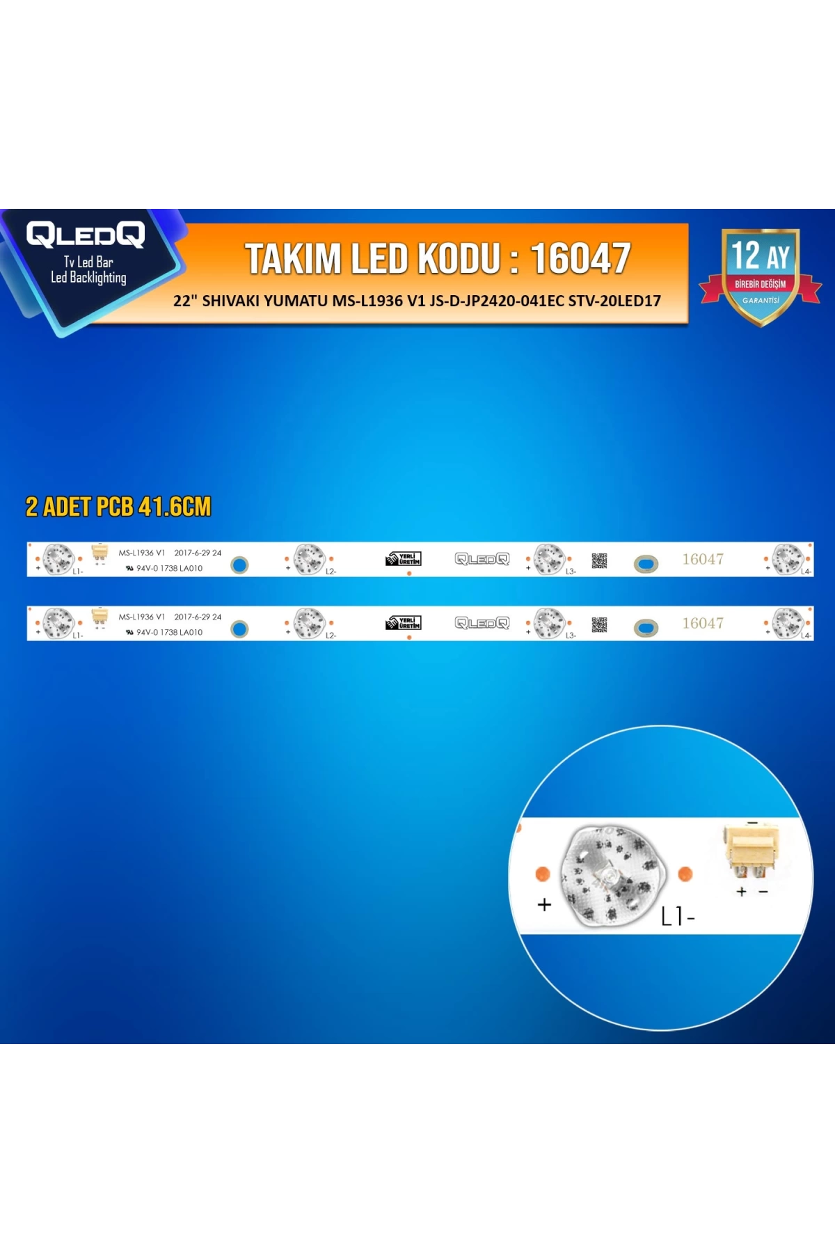 Takım Led-147 (2xpcb) 22 Shıvakı Yumatu Ms-l1936 V1 Js-d-jp2420-041ec Stv-20led17