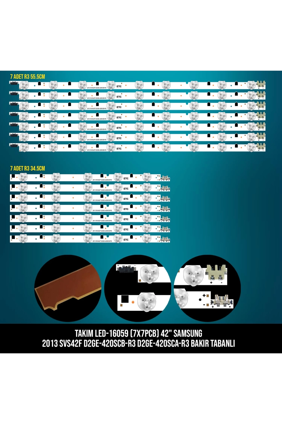 Takım Led-159 (7x7pcb) 42 Samsung 2013 Svs42f D2ge-420scb-r3 D2ge-420sca-r3 Bakır Tabanlı Etc