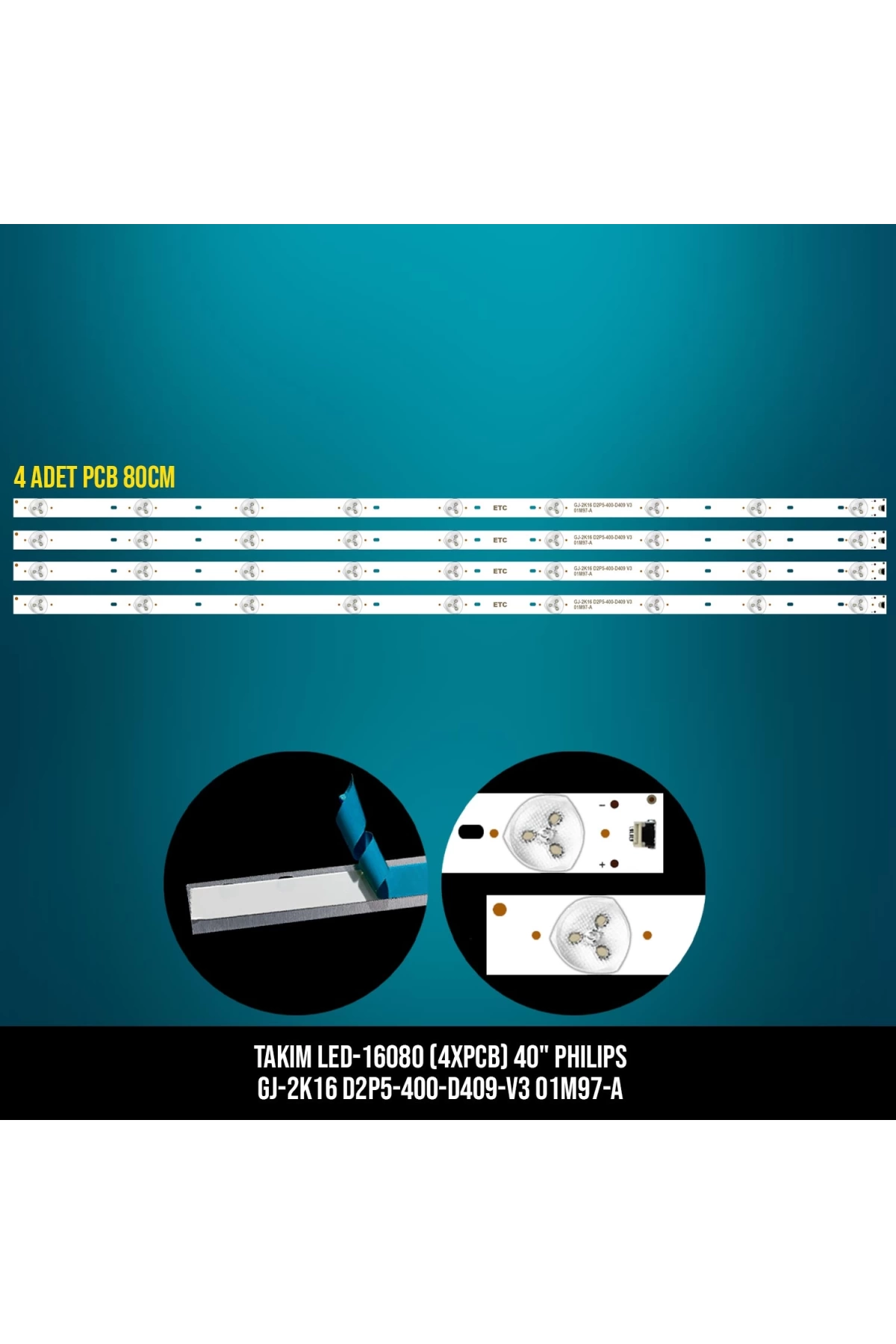 Mbled (4xpcb) 40 İnç Philips Gj-dled P5-40-d4069-v7 Gj-2k16 D2p5-400-d409-v3 40pfk4009 Tpt400la-j6pe1