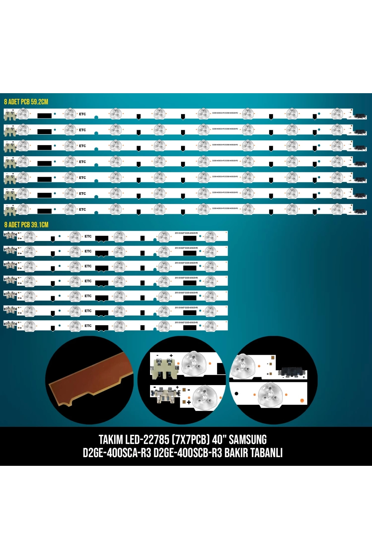 Takım Led-240 (7x7pcb) 40 Samsung D2ge-400sca-r3 D2ge-400scb-r3 Bakır Tabanlı Etc2