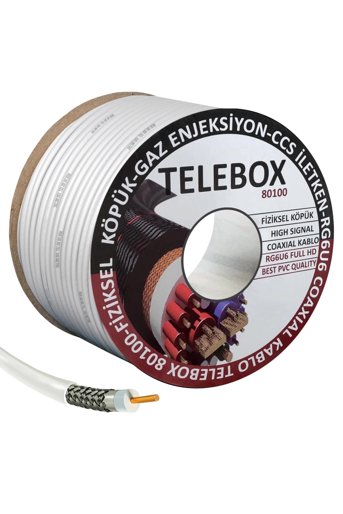 Telebox Anten Kablosu Rg6 U4 80 Tel 100 Metre