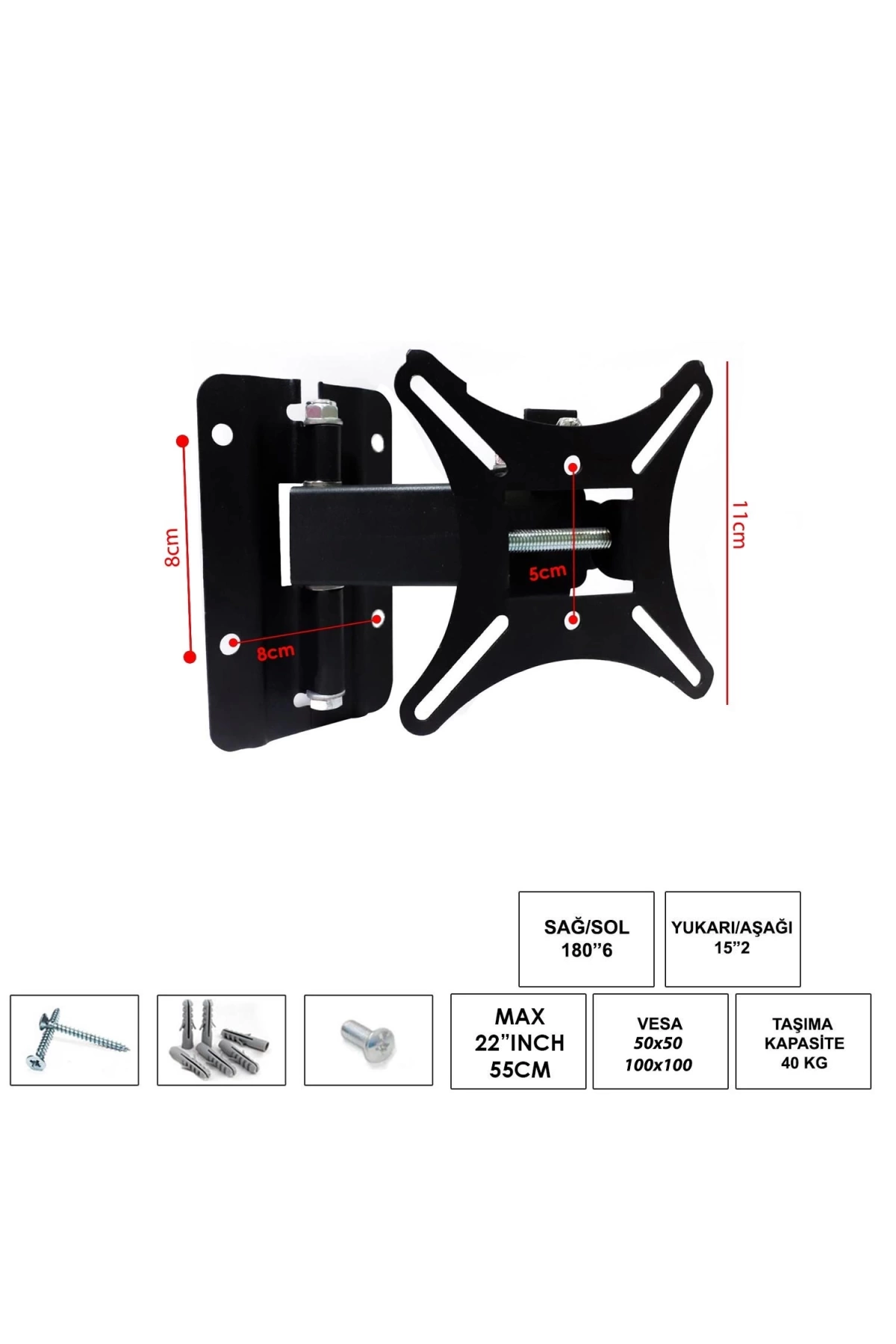 UFIX-22KH Lcd Askı Aparatı Hareketli Tek Kol 22 İnç 55cm