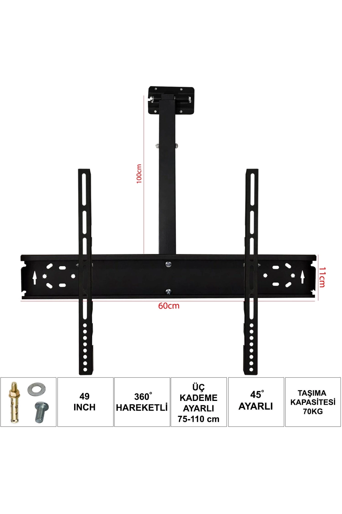 Ufix 6011 Lcd Askı Aparatı Tavan Hareketli 42-49-55 İnç 106-124-140cm