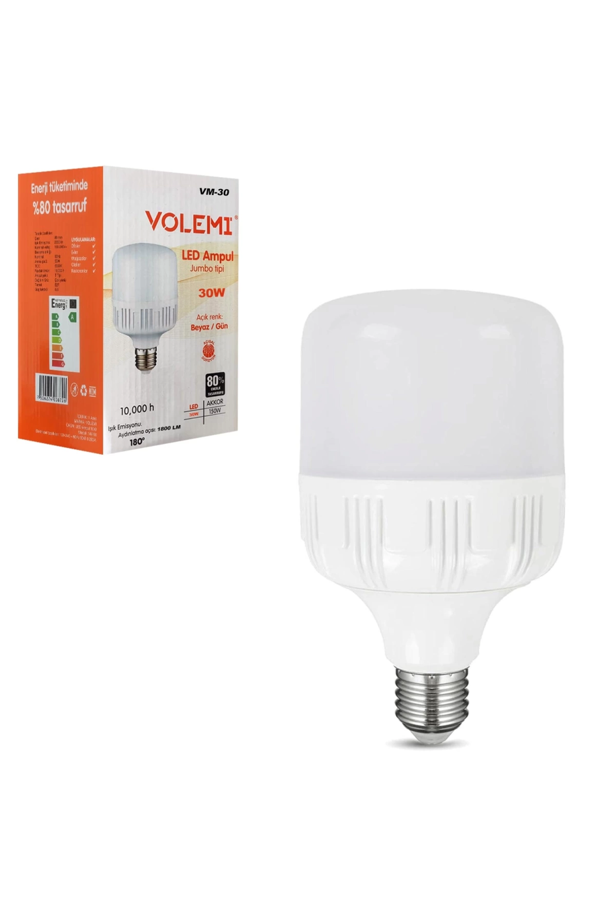 Volemı Vm-30 Tourch Led Ampul Beyaz 220V 30W 1800Lm E27