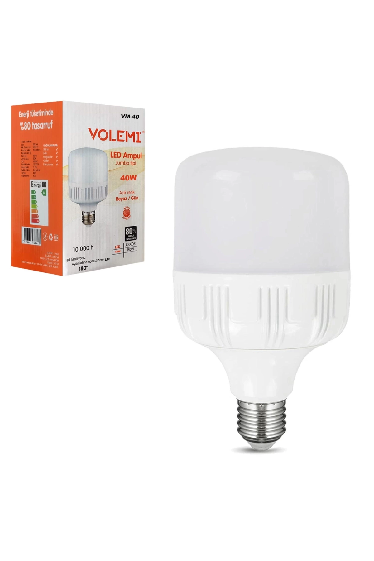 Volemı Vm-40 Tourch Led Ampul Beyaz 220v 40w 2000lm E27