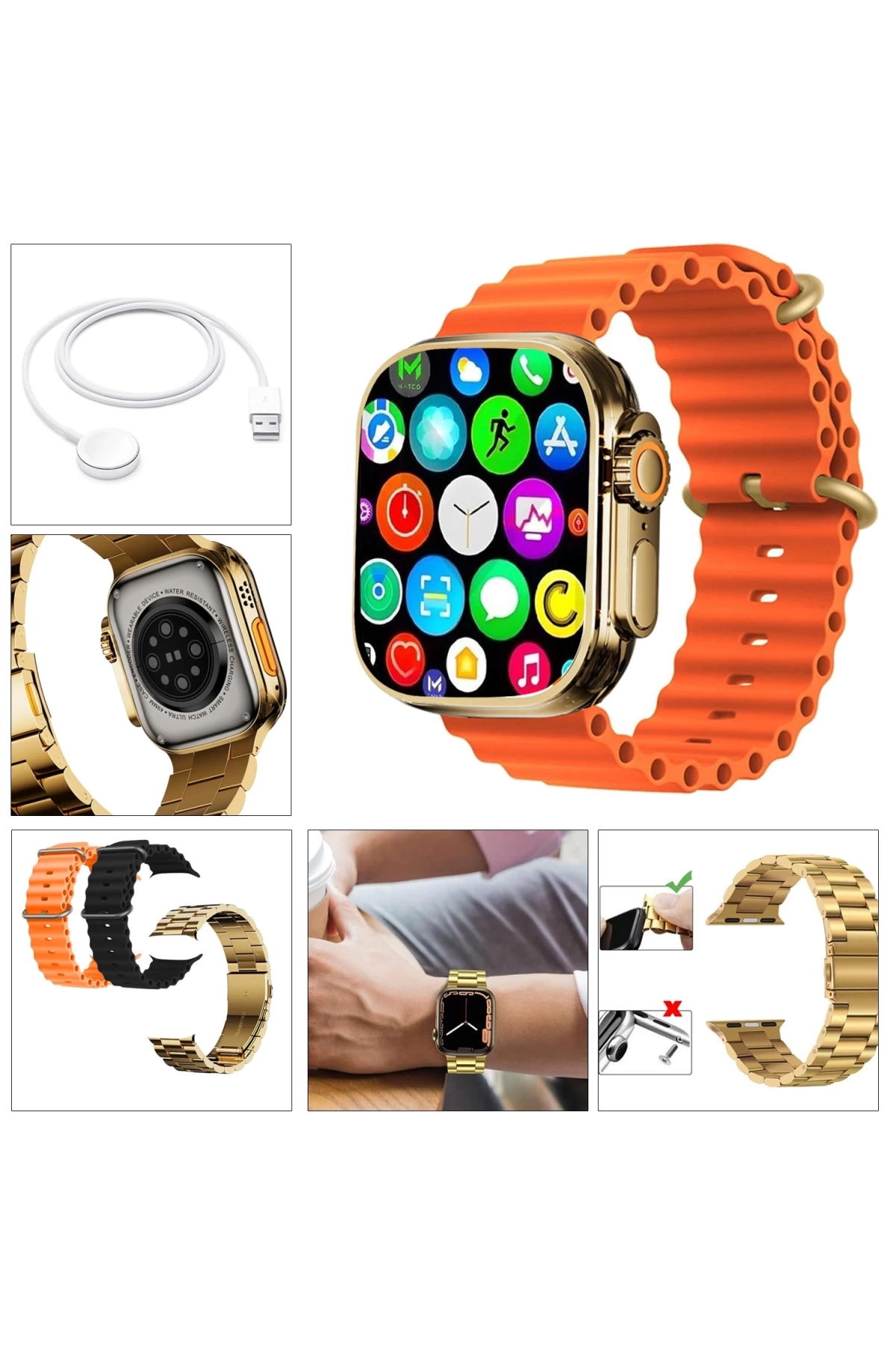 WATCH AKILLI SAAT IOS ANDROID KABLOSUZ ŞARJ BLUETOOTH WS09 ULTRA