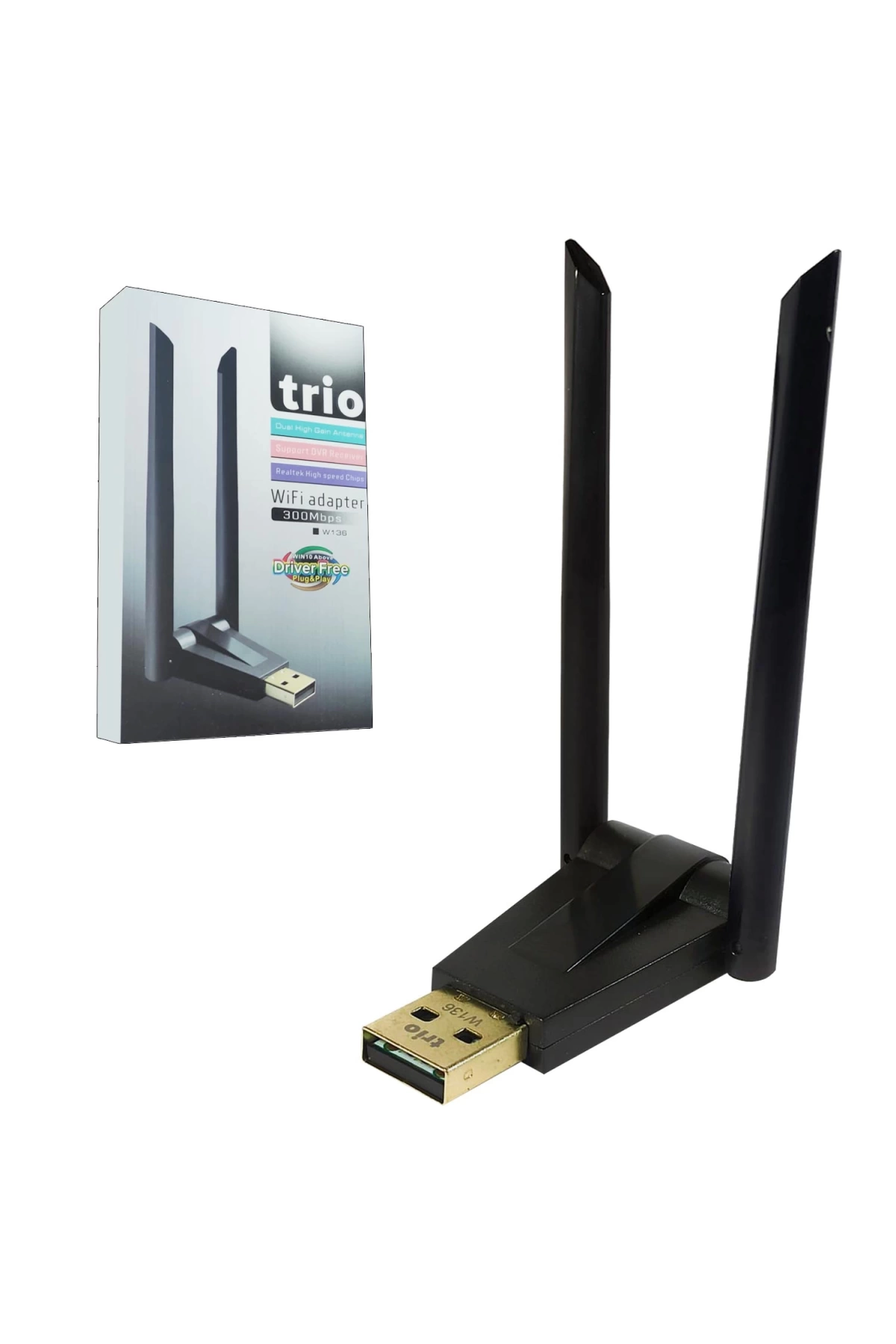 Trio W-136 Wifi Adaptör 300 Mbps Çift Antenli