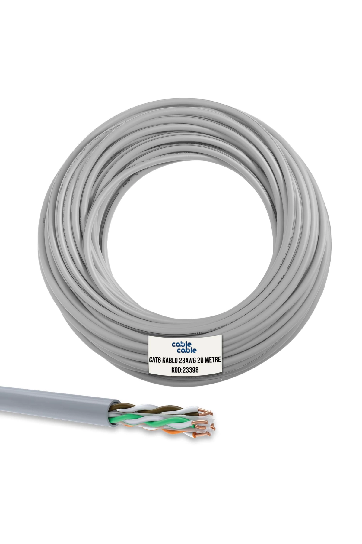 Cablecable Cat6 Kablo 23awg 0.51mm 20 Metre