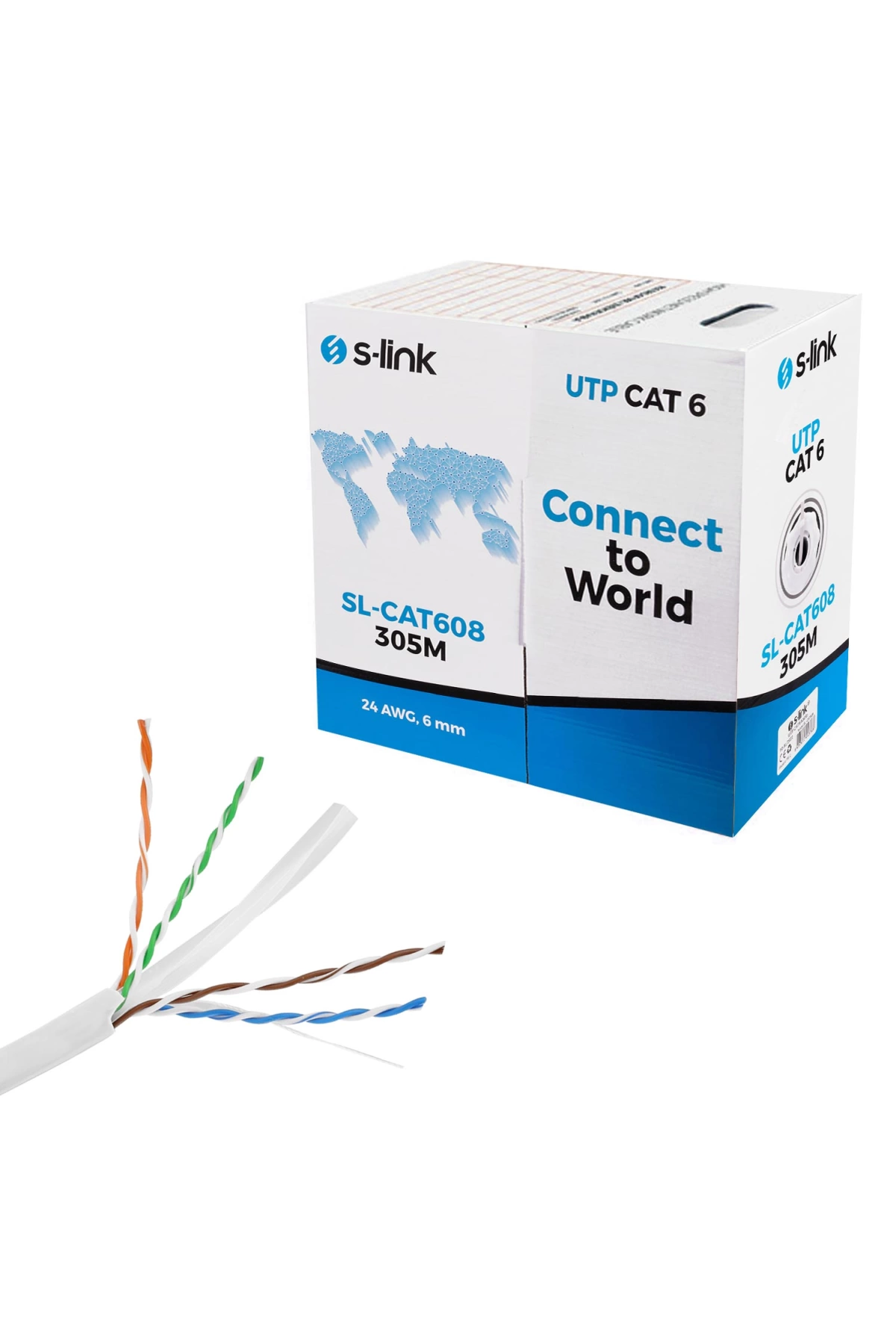 S-link Sl-cat608 Cat6 Kablo 24awg 305 Metre