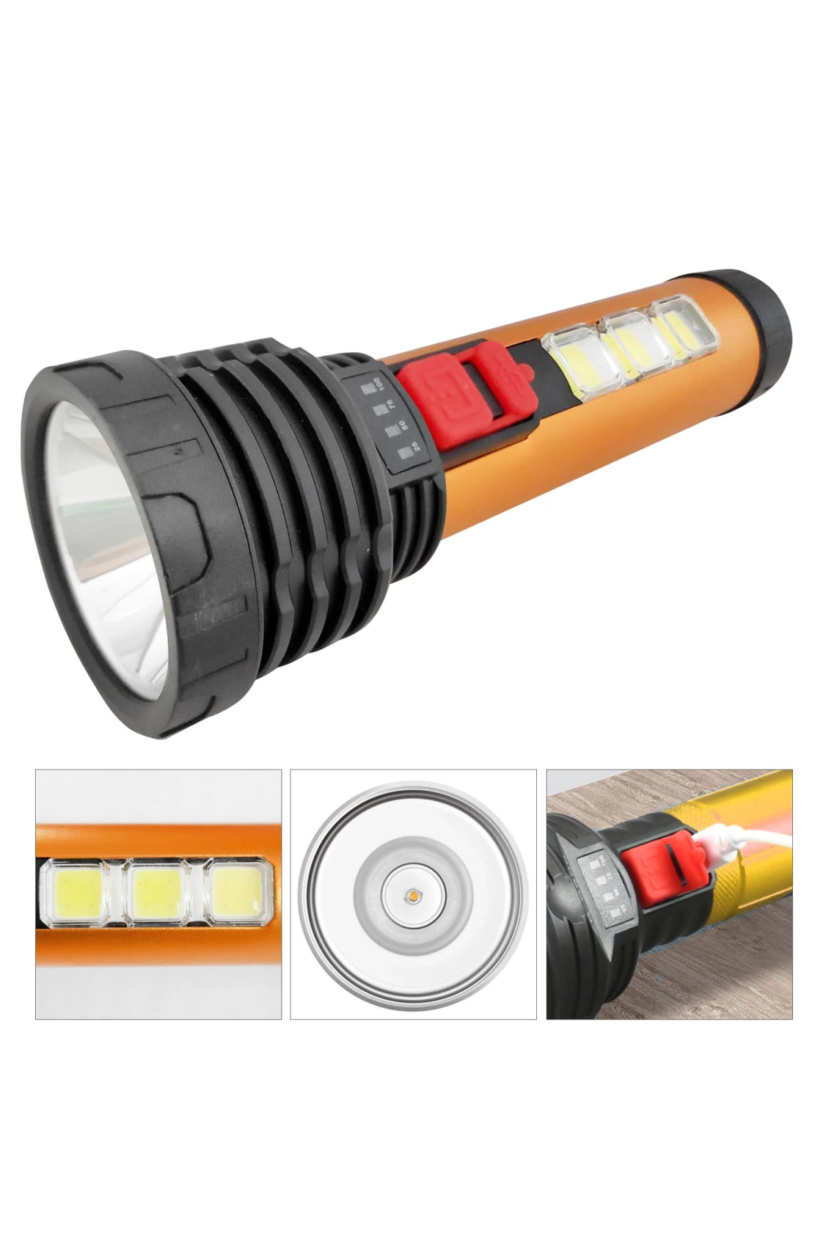 Gold Orıon Zb-g12 El Feneri Şarjlı + Cob Led 5 Watt