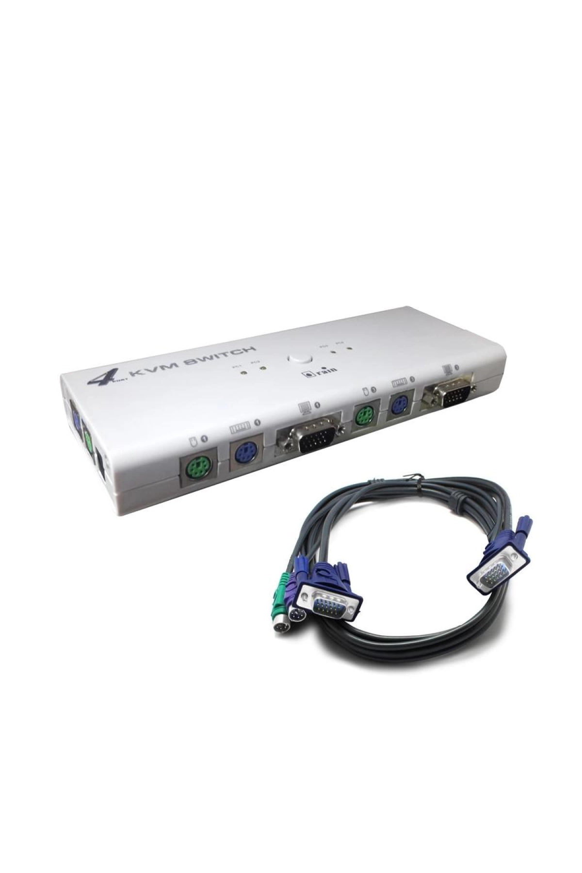 Kvm Swıtch 4 Port Kablolu Rain R-74a