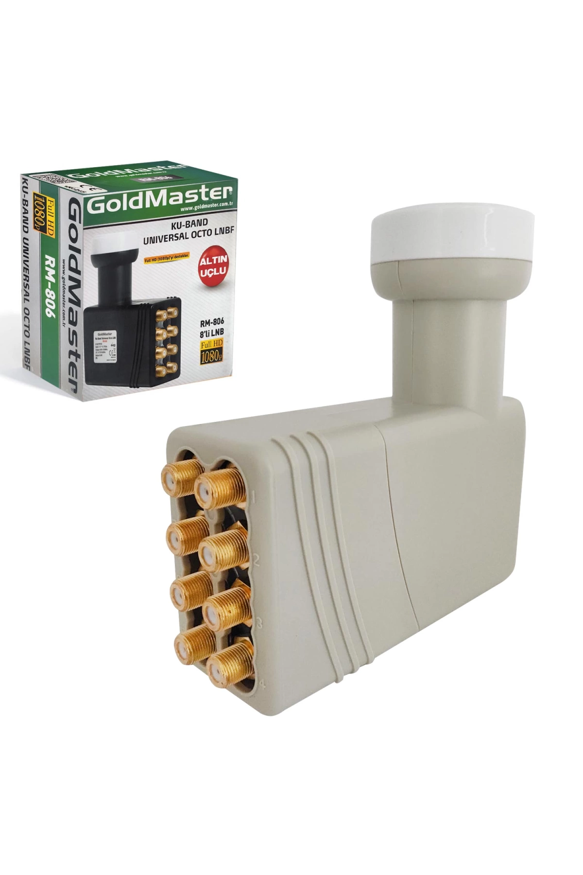 Goldmaster Rm-806 8li Lnb (octo) Gold 0.3db 3d Fhd