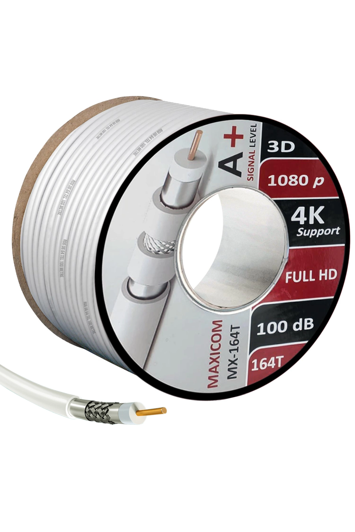 Maxıcom Mx-164t Anten Kablosu Rg6 U4 64 Tel Trishield 100 Metre