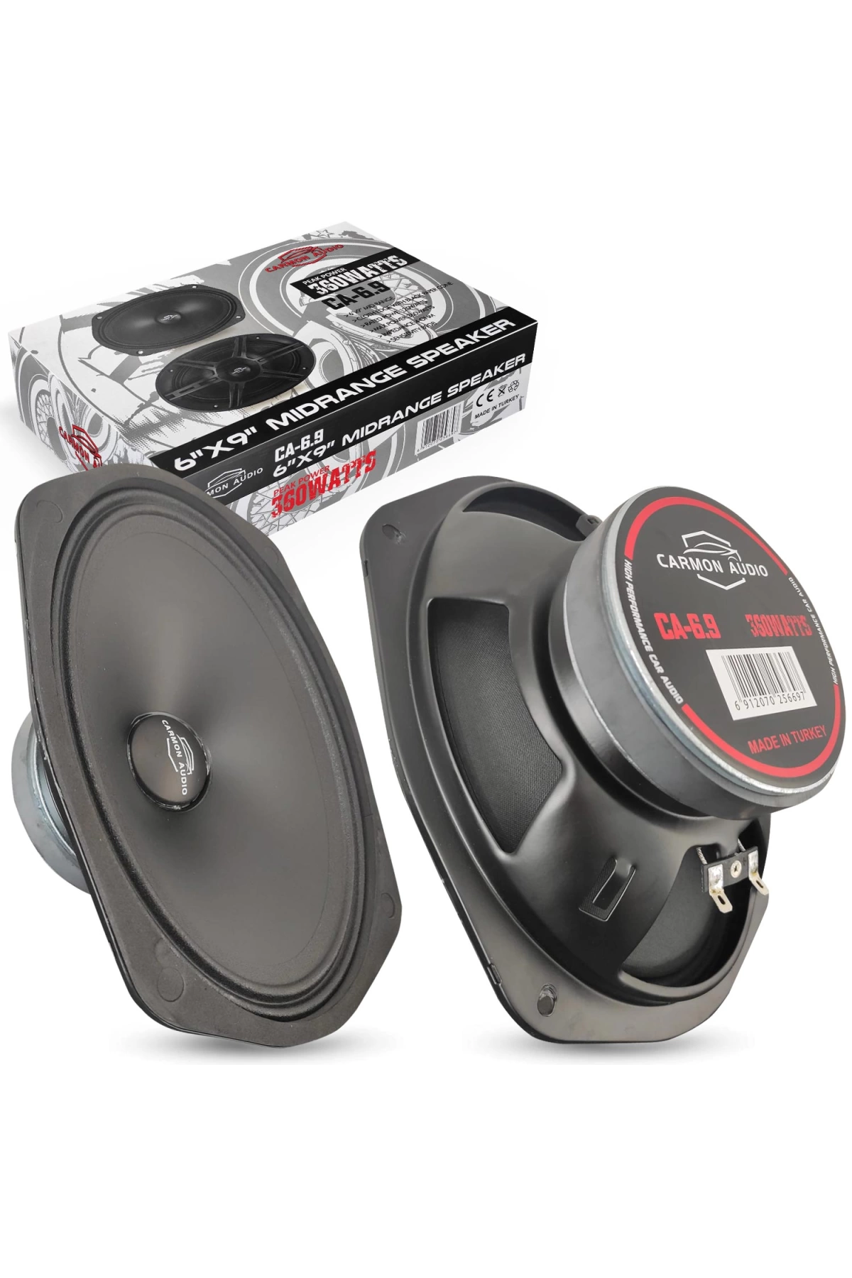 Carmon Ca-6.9 Oto Midrange Oval 6x9 İnç 360 Watt Kapaklı 2 Adet