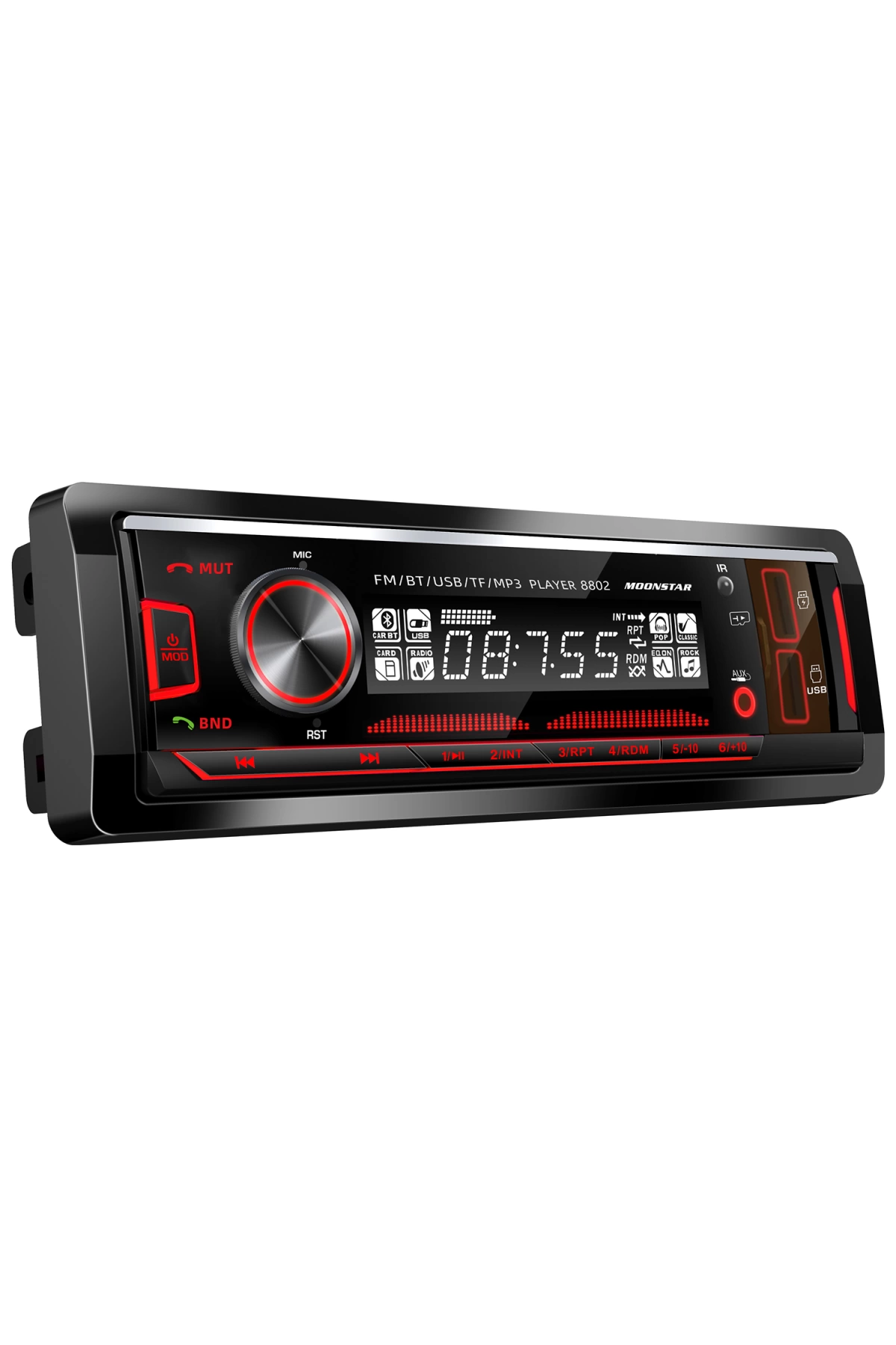 Moonstar Bms-8802 Oto Teyp 4x45 Watt Bluetooth Mobil Aplikasyon 2xusb Sd Fm Aux