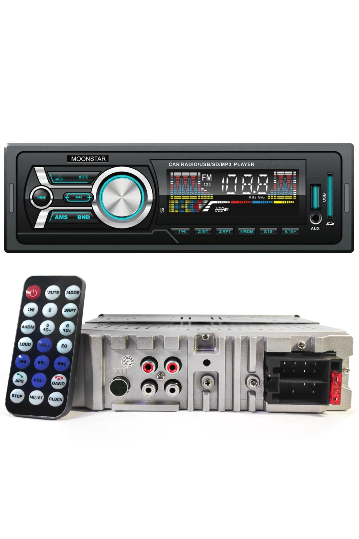 Moonstar Bms-4345 Oto Teyp 4x45 Watt Bluetooth Usb Sd Fm Aux