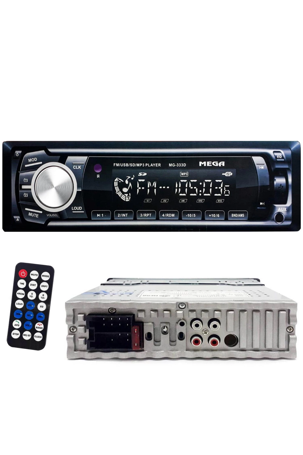 Mega Mg-333d Oto Teyp 4x52 Watt Usb Sd Fm Aux