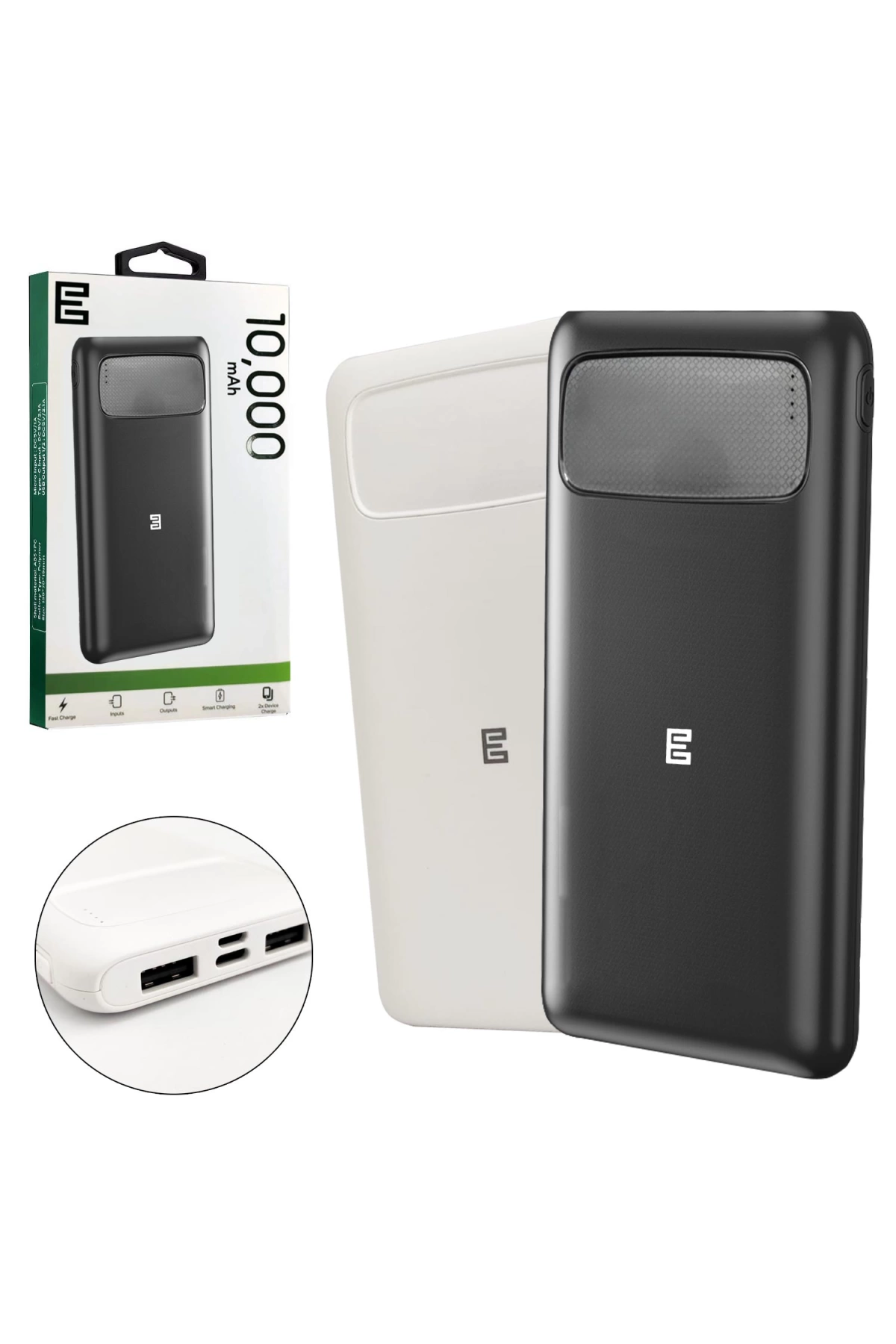 Powerbank 10000 Mah 2xusb Mıcro Type-c Girişli Escom P-27