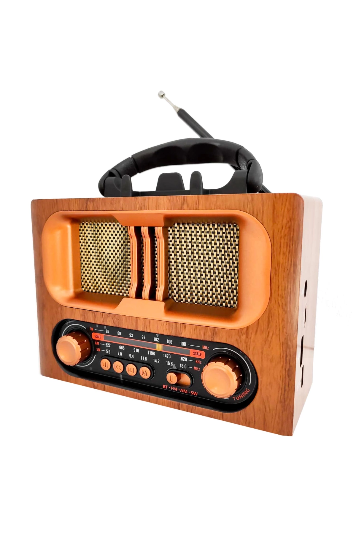 Radyo Nostalji Şarjlı Pilli Bt/usb/sd/aux Telefon Standlı Cameron Cm-1965bt