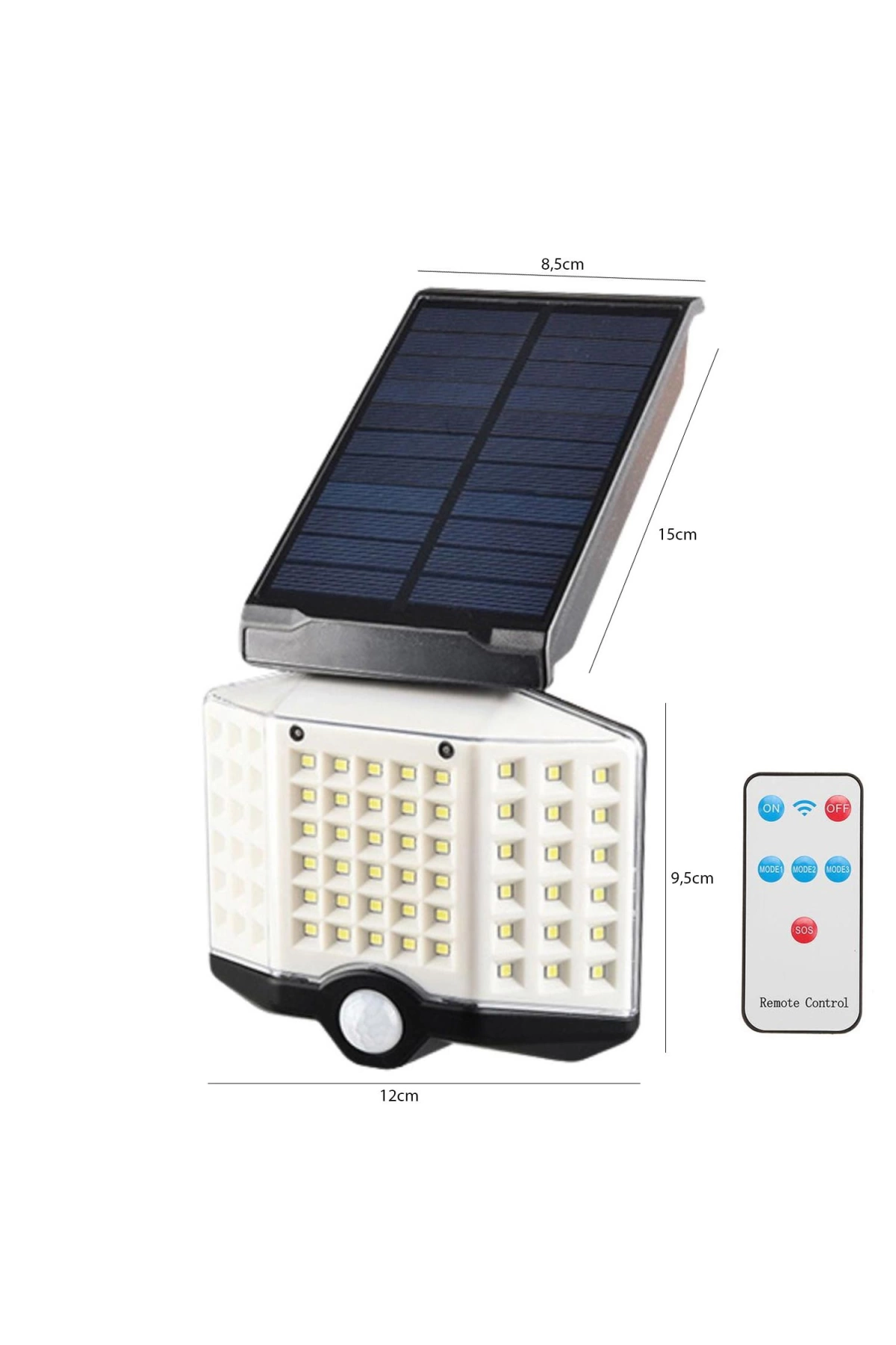 Silver Toss St-66b Solar Güneş Enerji Aydınlatma Lambası Sensörlü 66 Led