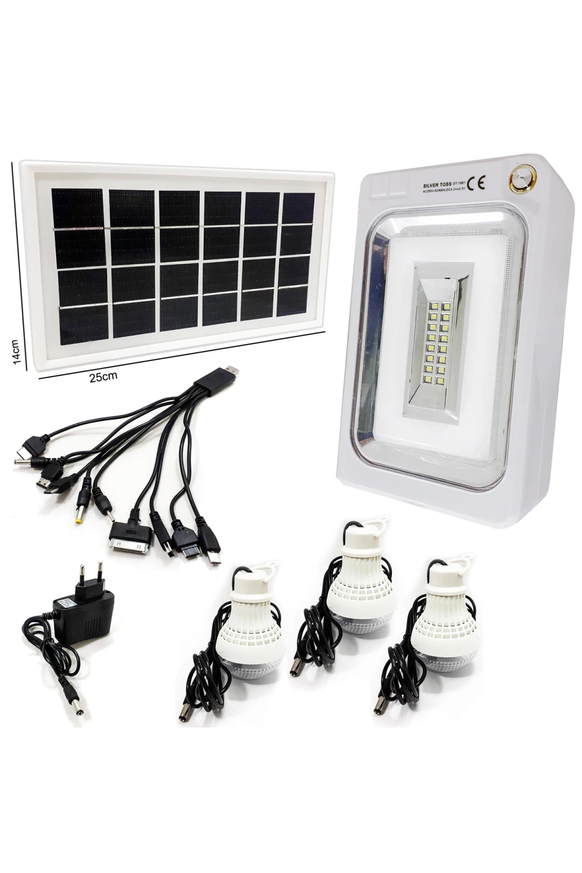 Silver Toss St-1901 Solar Kamp Lambası Acil Durum Işığı Şarjlı 1w+46 Led