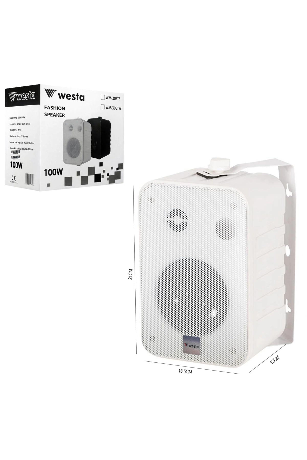 Westa Wm-305tw Sütun Hoparlör 10cm 100 Watt Trafolu Beyaz 2 Adet