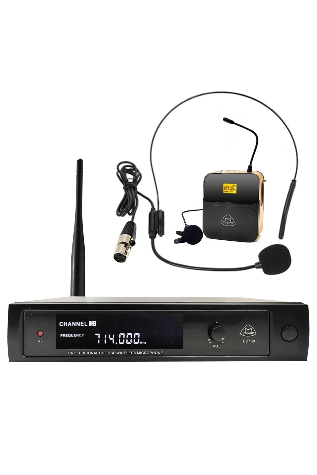 Uhf Kablosuz Mikrofon 1 Yaka 1 Headset Cooma B-2798