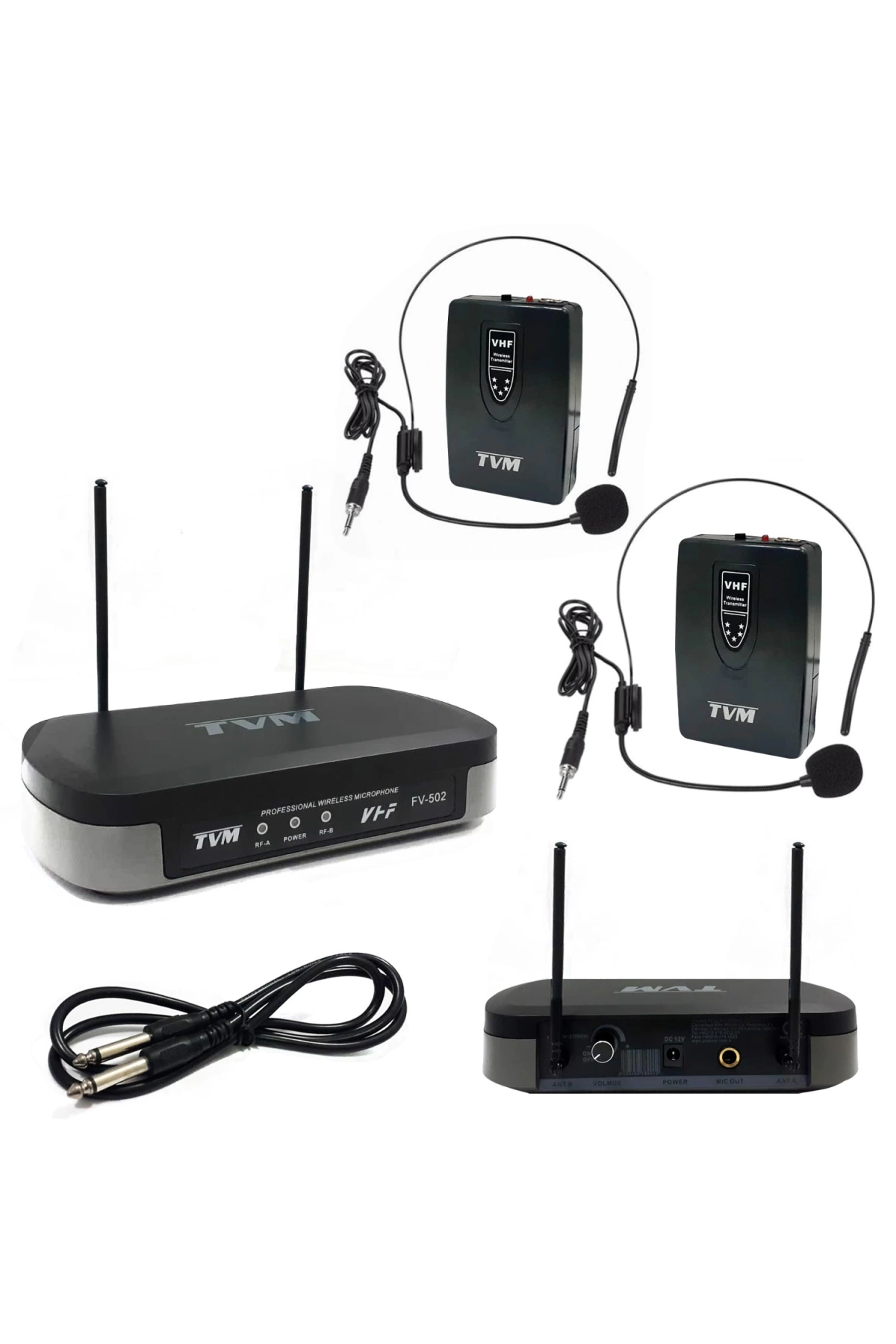 Vhf Kablosuz Mikrofon 2 Headset Tvm Fv-502