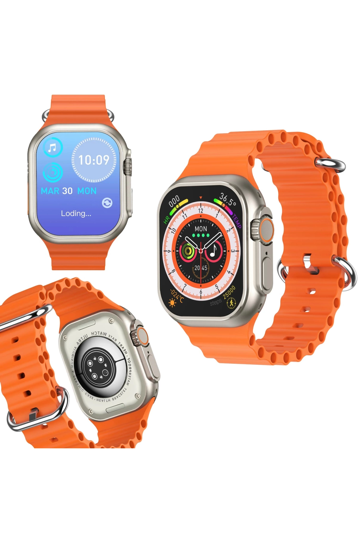 Watch Akıllı Saat Ios Androıd Kablosuz Şarj Bluetooth W800 Ultra