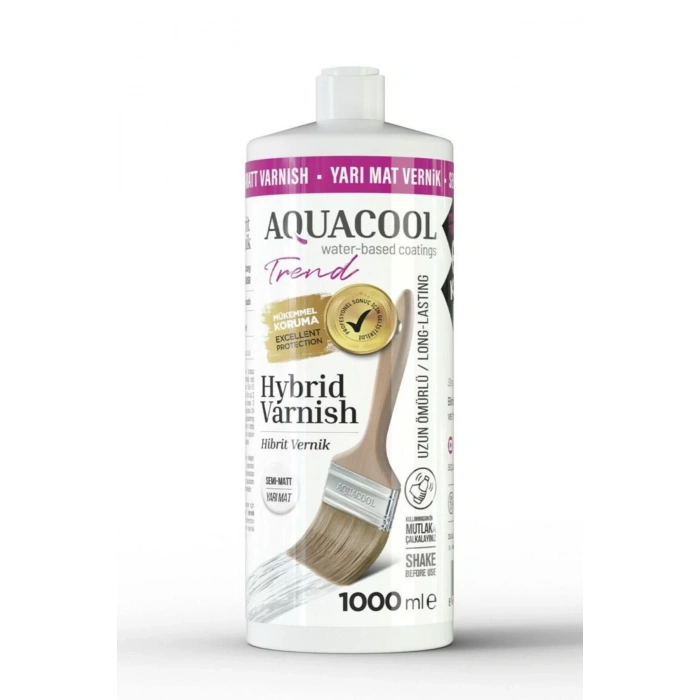 Aquacool Trend Hybrid Varnish Su Bazlı Hibrit Vernik 1000 ml Yarı Mat