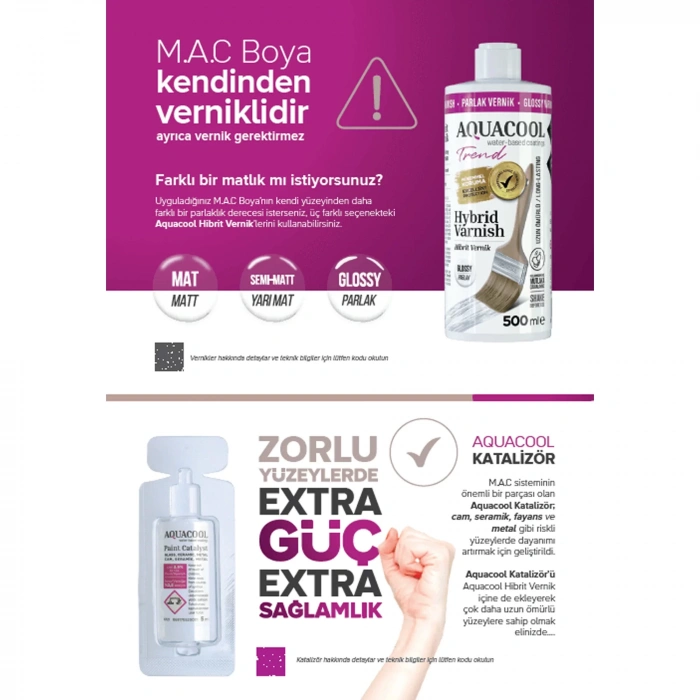 Aquacool Trend Su Bazlı Akrilik Dönüşüm Boyası 100 Pamuk Beyaz 150ml