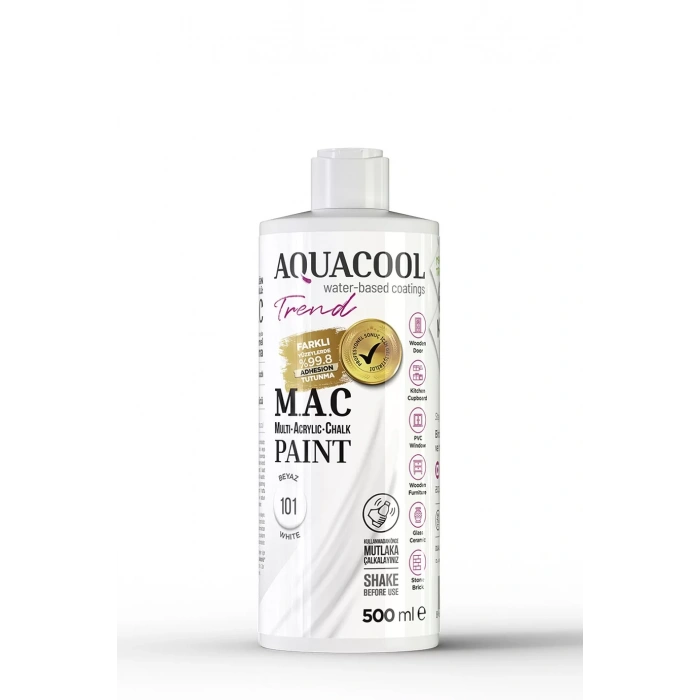 Aquacool Trend Su Bazlı Akrilik Dönüşüm Boyası 101 Beyaz 500ml