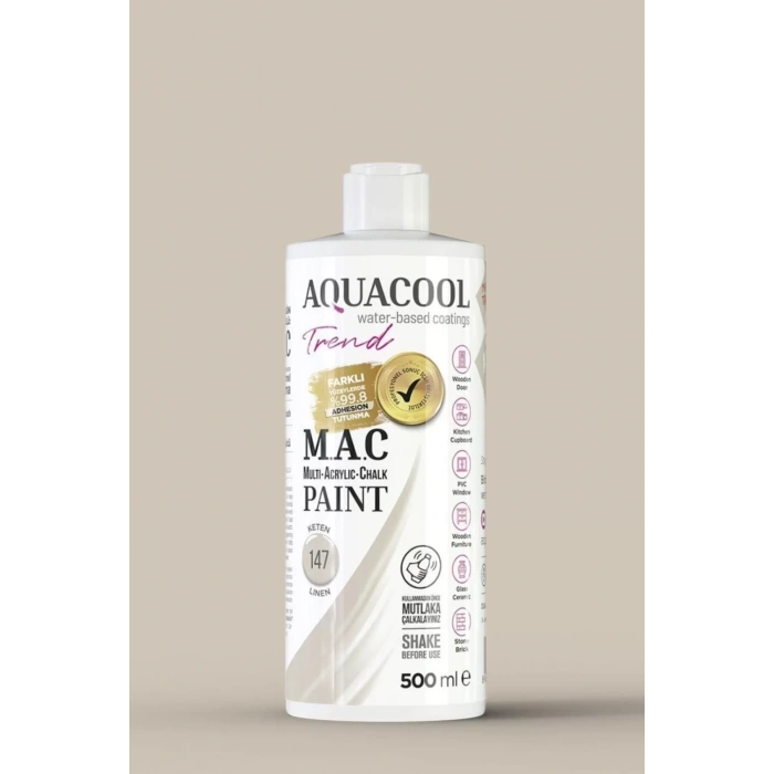 Aquacool Trend Su Bazlı Akrilik Dönüşüm Boyası 147 Keten 500ml