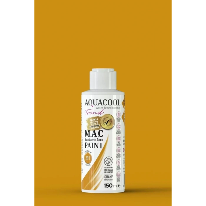 Aquacool Trend Su Bazlı Akrilik Dönüşüm Boyası 281 Kehribar 150ml