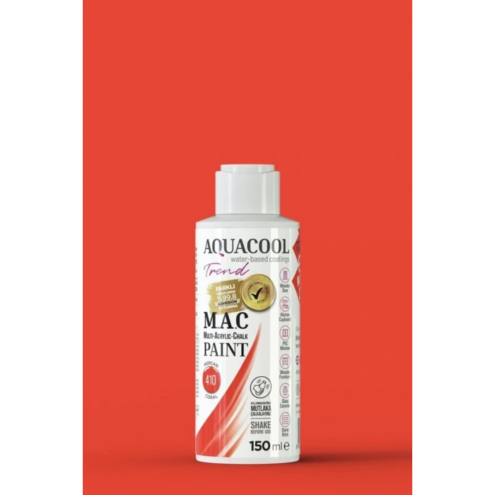 Aquacool Trend Su Bazlı Akrilik Dönüşüm Boyası 410 Mercan 150ml