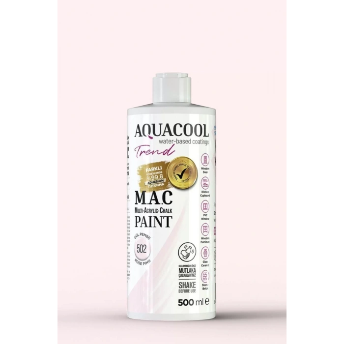 Aquacool Trend Su Bazlı Akrilik Dönüşüm Boyası 502 Gül Pembe 500ml