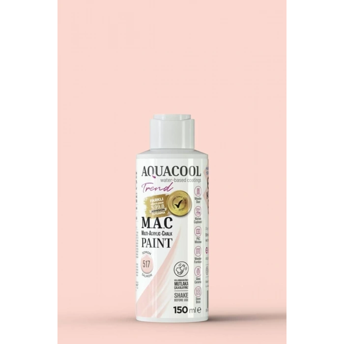 Aquacool Trend Su Bazlı Akrilik Dönüşüm Boyası 517 Somon 150ml