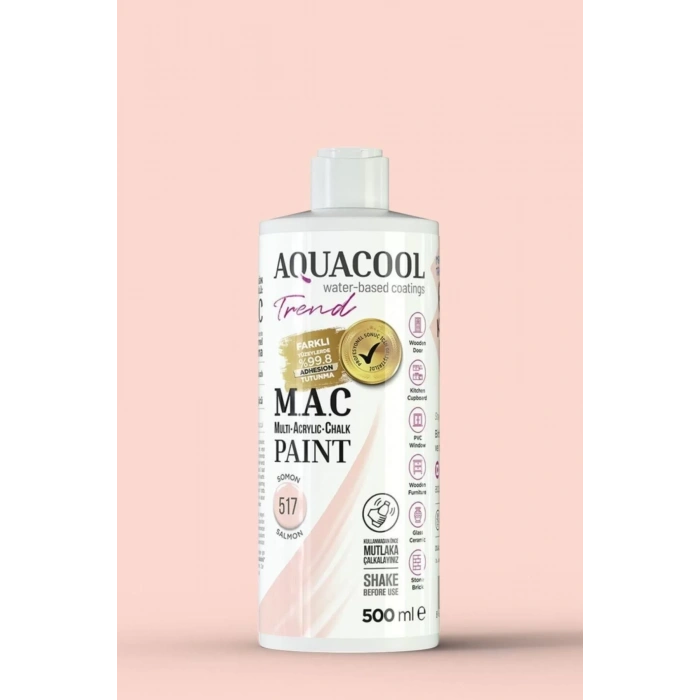 Aquacool Trend Su Bazlı Akrilik Dönüşüm Boyası 517 Somon 500ml