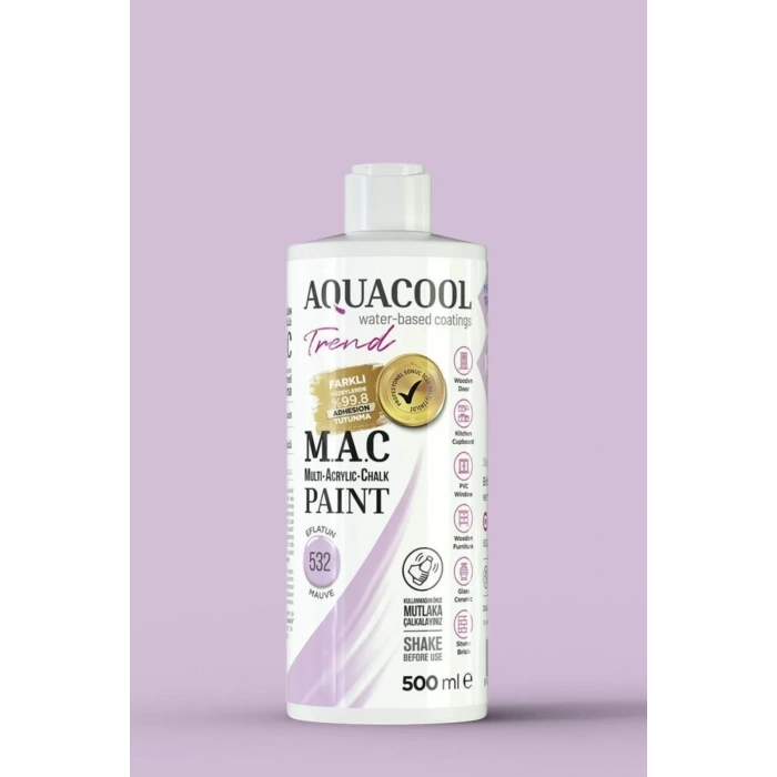 Aquacool Trend Su Bazlı Akrilik Dönüşüm Boyası 532 Eflatun 500ml