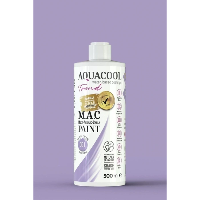 Aquacool Trend Su Bazlı Akrilik Dönüşüm Boyası 551 Salkım Çiçeği 500ml