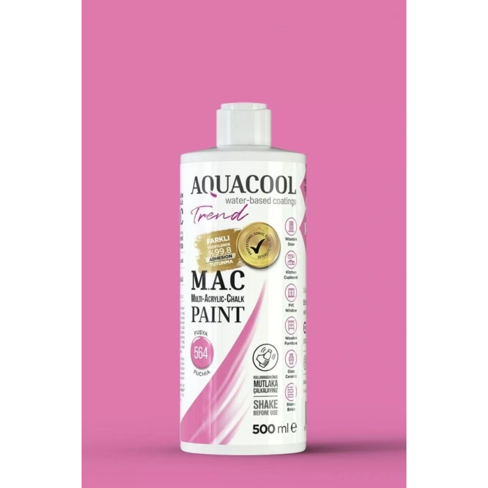Aquacool Trend Su Bazlı Akrilik Dönüşüm Boyası 564 Fuşya 500ml