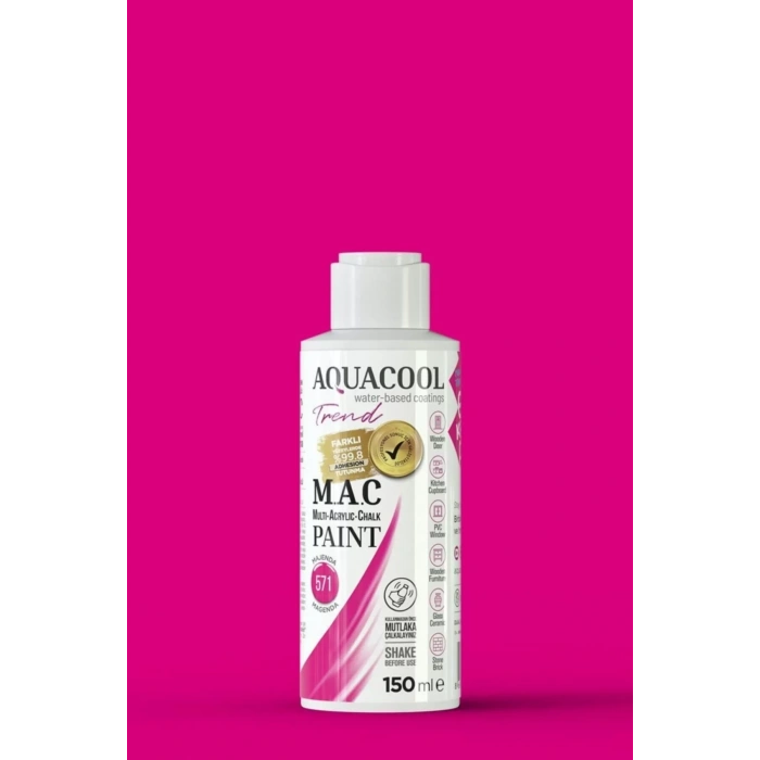 Aquacool Trend Su Bazlı Akrilik Dönüşüm Boyası 571 Majenda 150ml