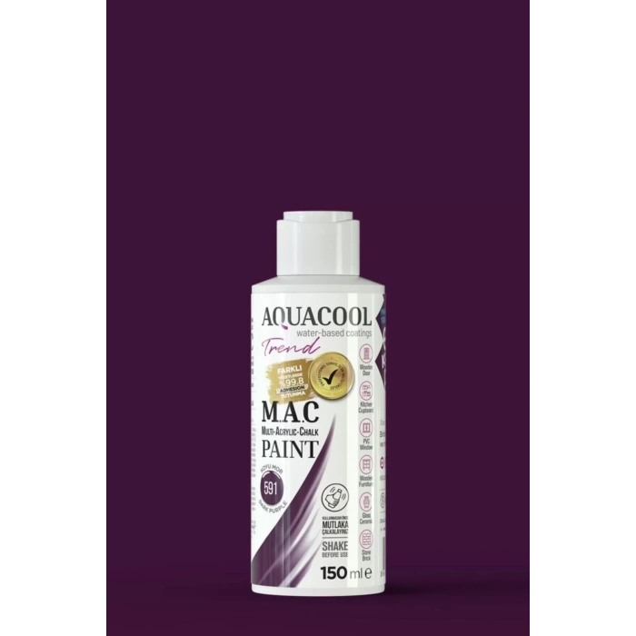 Aquacool Trend Su Bazlı Akrilik Dönüşüm Boyası 591 Koyu Mor 150ml