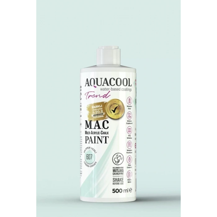 Aquacool Trend Su Bazlı Akrilik Dönüşüm Boyası 607 Ihlamur Yeşili 500ml