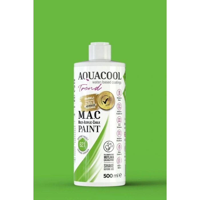 Aquacool Trend Su Bazlı Akrilik Dönüşüm Boyası 621 Bahar Yeşili 500ml
