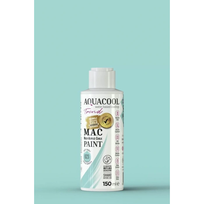 Aquacool Trend Su Bazlı Akrilik Dönüşüm Boyası 623 Küf Yeşili 150ml