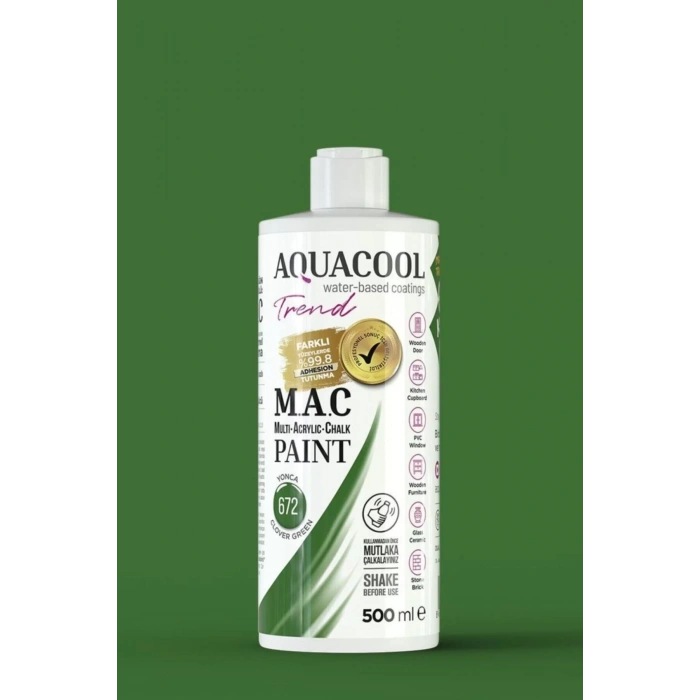 Aquacool Trend Su Bazlı Akrilik Dönüşüm Boyası 672 Yonca 500ml