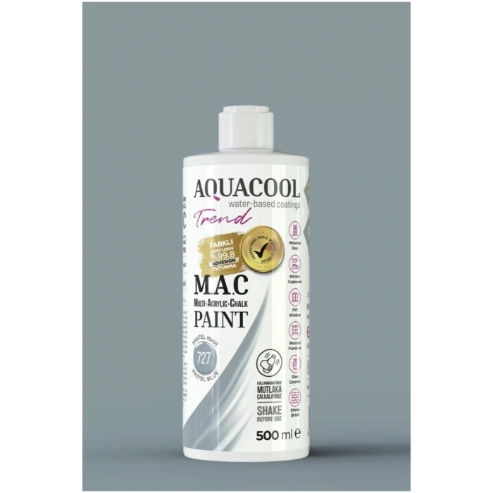 Aquacool Trend Su Bazlı Akrilik Dönüşüm Boyası 727 Pastel Mavi 500ml