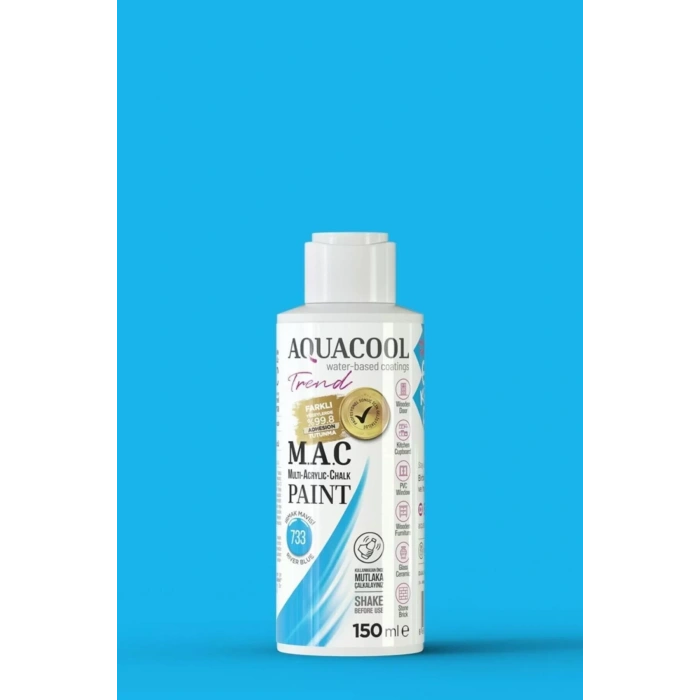 Aquacool Trend Su Bazlı Akrilik Dönüşüm Boyası 733 Irmak Mavisi 150ml
